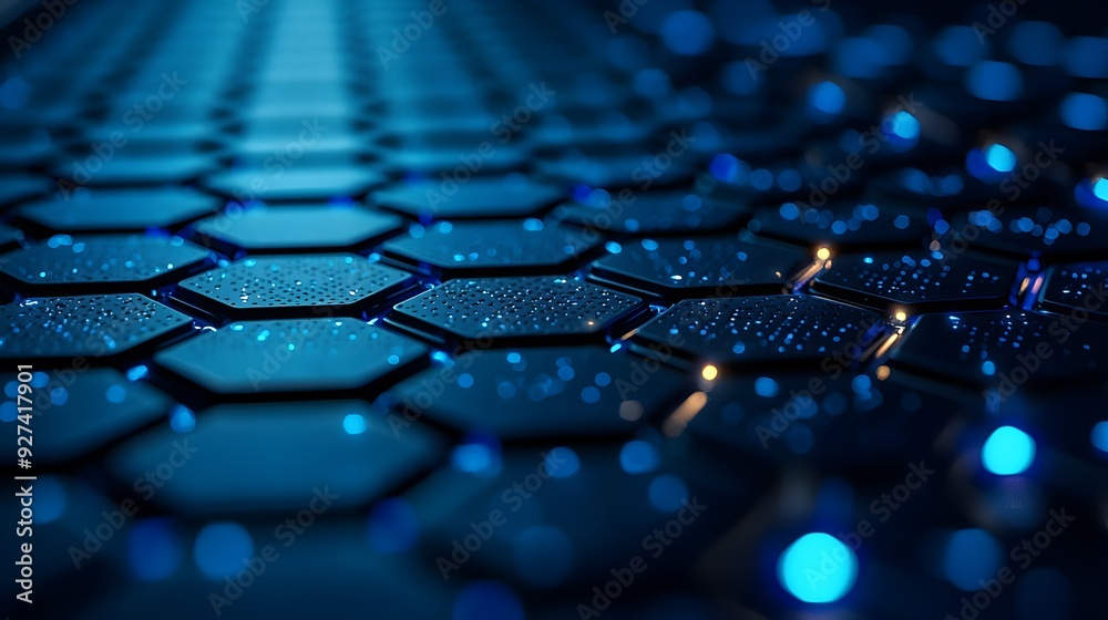 Obraz premium Abstract Blue Hexagon Pattern 