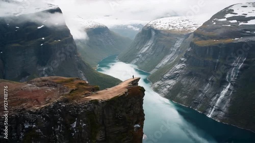 Majestic Mountains and River Cliff: A Tranquil Nature Adventure in Scenic National Park Wilderness