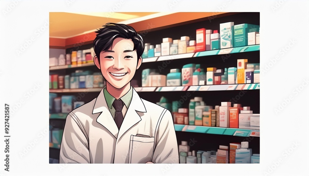 Fototapeta premium ドラッグストアの薬剤師
