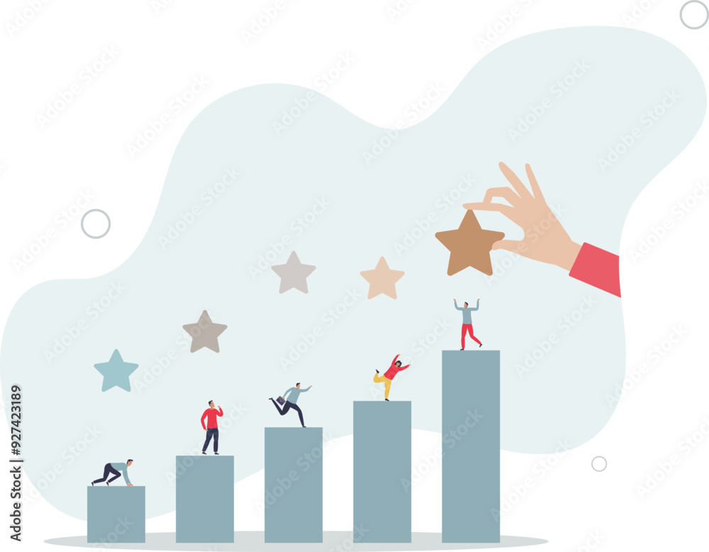 Quality satisfaction and customer rating evaluation.Feedback for product or service performance .flat design with people. Quality satisfaction and customer rating evaluation.Feedback for product or service performance .flat design with people.