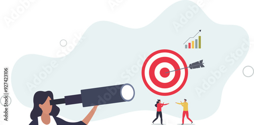 Find customer for loyal engagement from focused advertisement campaigns .flat design with people.
