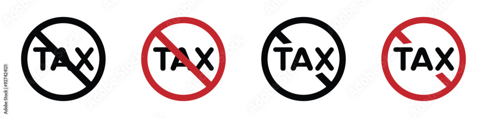 No tax vector icon designs set