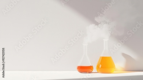 Lab setup with inorganic acids and bases, chemical substance, experiments with inorganic chemistry