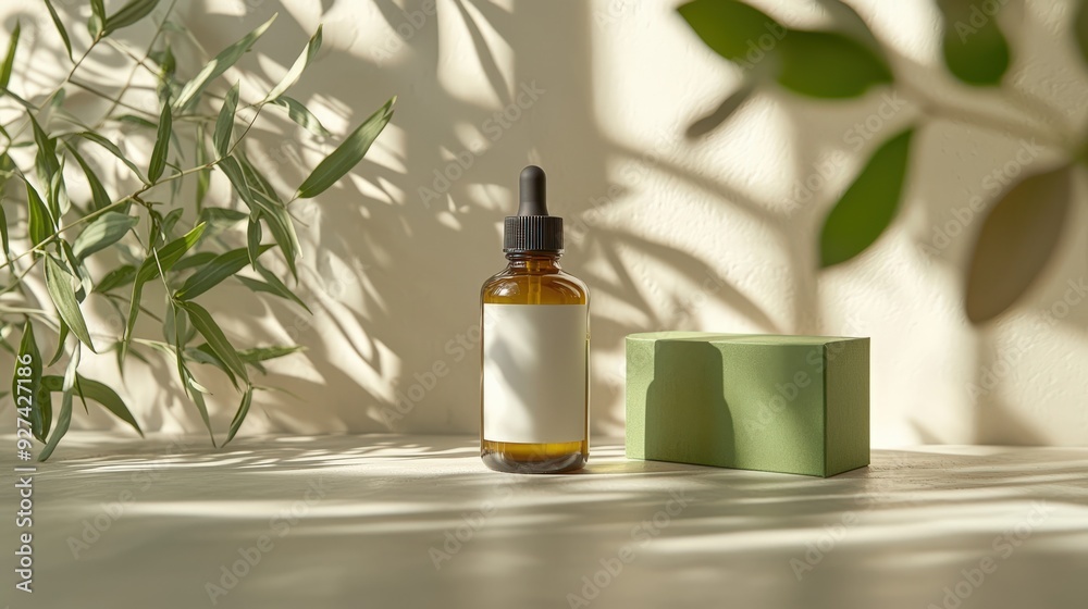 Botanical Skincare Product with Blank Label Botanical Skincare Product with Blank Label