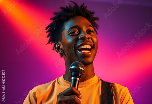 Happy Jazz Musician with Instrument on Transparent Background