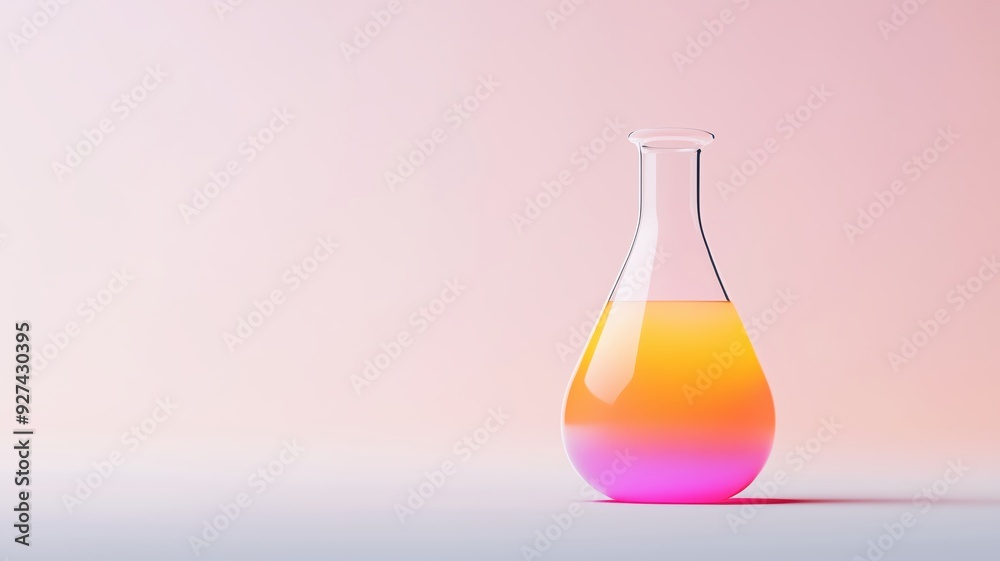 Beaker with a brightly colored synthetic pigment, chemical substance, synthetic dye production Beaker with a brightly colored synthetic pigment, chemical substance, synthetic dye production