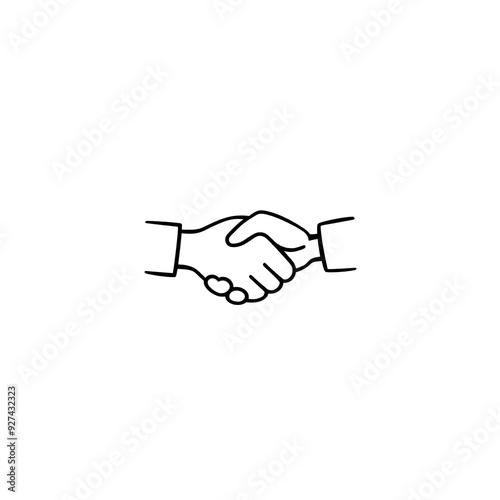 Isolated Silhouette of a Businessman Shaking Hands on Transparent Background