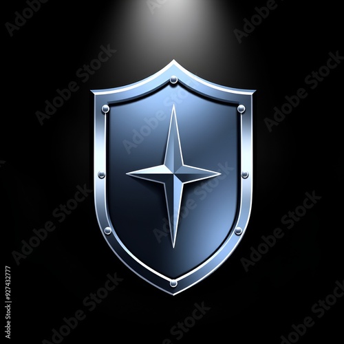 Isolated Transparent Background Illustration of a Shield Emblem Symbolizing Security and Protection photo