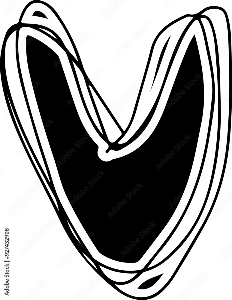 heart doodle vector silhouette heart doodle vector silhouette