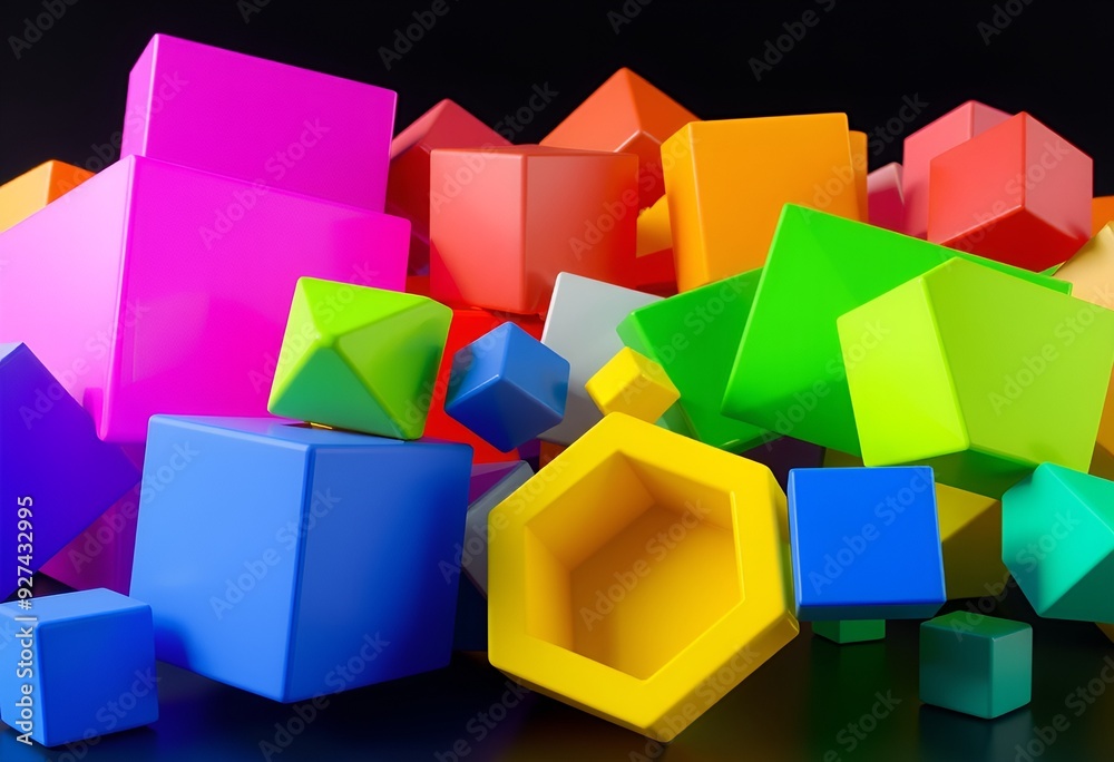 Vibrant Geometric Shapes Isolated on Transparent Background Vibrant Geometric Shapes Isolated on Transparent Background