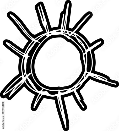 sun doodle vector silhouette