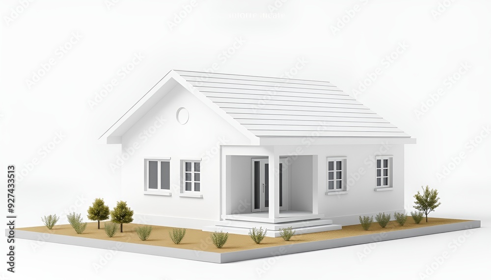 Isolated Blueprint of a Modern House on Transparent Background Isolated Blueprint of a Modern House on Transparent Background
