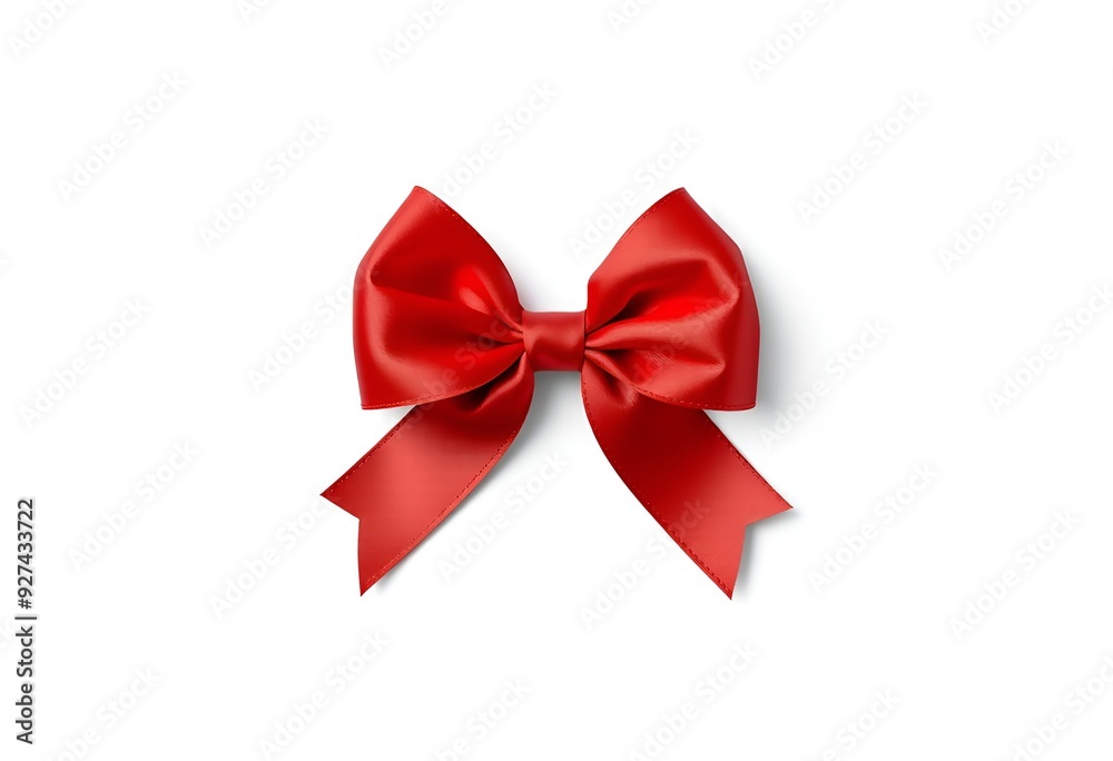 Fototapeta premium Isolated Transparent Background of a Joyful Red Ribbon Gift Decoration
