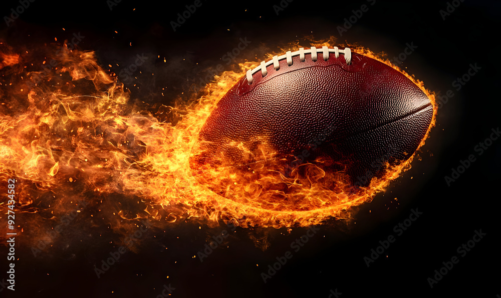 A dynamic image of a football engulfed in flames, symbolizing speed, energy, and intensity in sports. A dynamic image of a football engulfed in flames, symbolizing speed, energy, and intensity in sports.