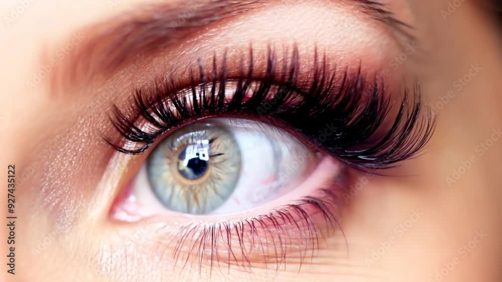 A close-up view of a captivating green and hazel eye with long eyelashes in natural light A close-up view of a captivating green and hazel eye with long eyelashes in natural light