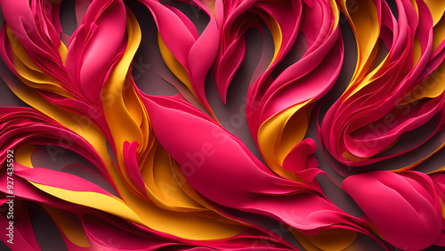 Flower Petal Swirl red background 3d wallpaper