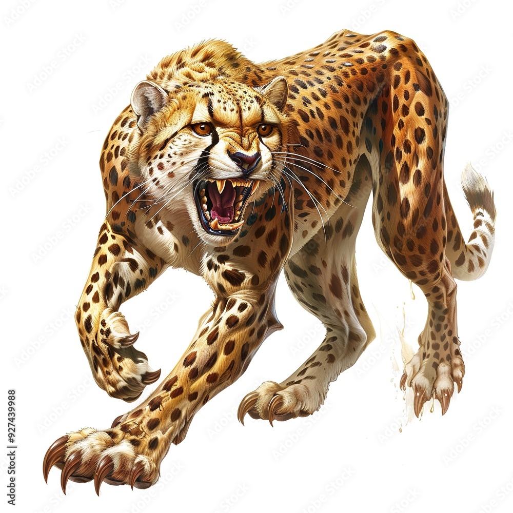 Cheetah ruin fantasy animal cartoon isolated whitebackground 16:9 Cheetah ruin fantasy animal cartoon isolated whitebackground 16:9