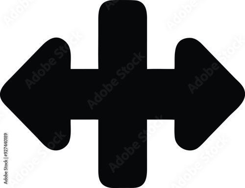 a black and white image of a cross pointing in two different directions photo