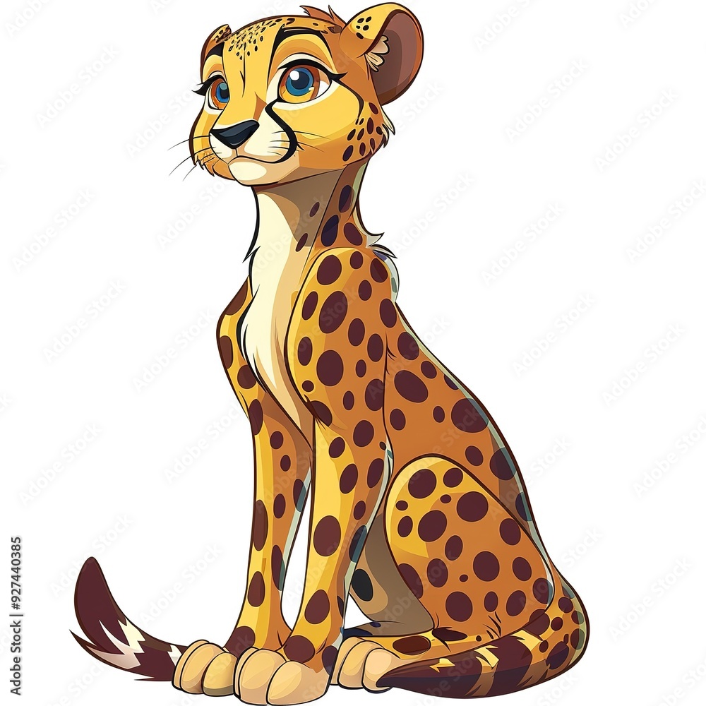 Cheetah Spirit animal cartoon isolated whitebackground 16:9 Cheetah Spirit animal cartoon isolated whitebackground 16:9