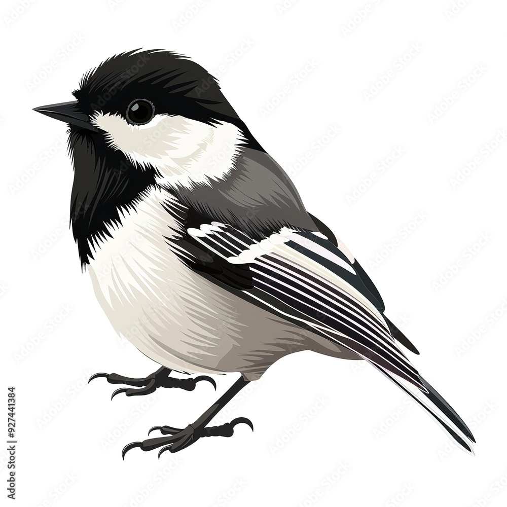Chickadee Darkness element animal cartoon isolated whitebackground 16:9 Chickadee Darkness element animal cartoon isolated whitebackground 16:9