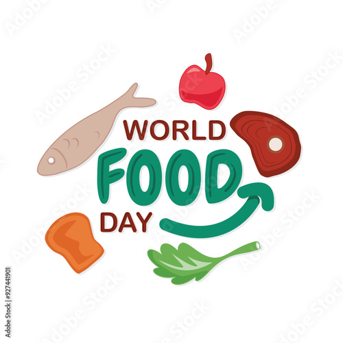 World Food Day letter text typography template design background