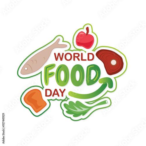 World Food Day letter text typography template design background