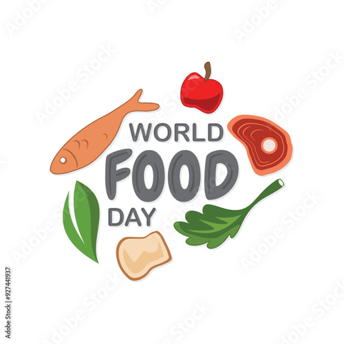 World Food Day letter text typography template design background