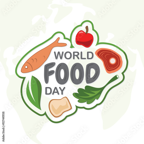 World Food Day letter text typography template design background