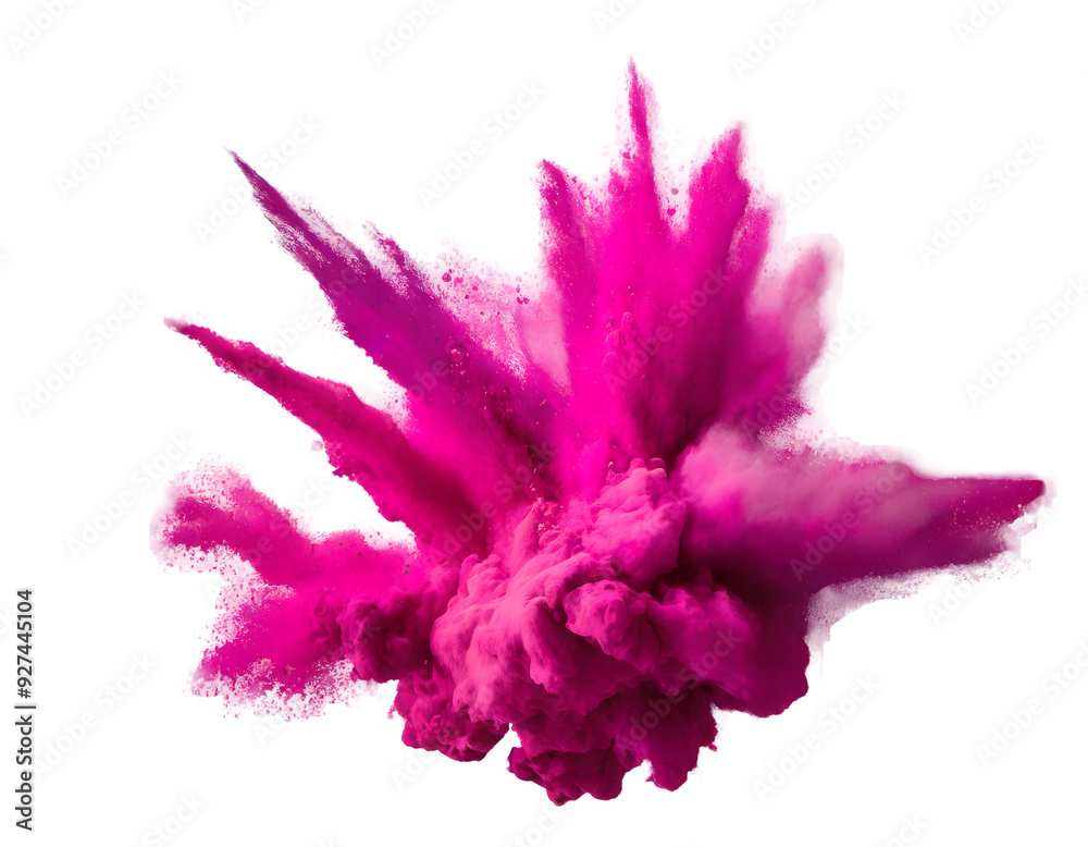 Naklejka premium bright pink magenta holi paint color powder festival explosion Splash. Generative AI.
