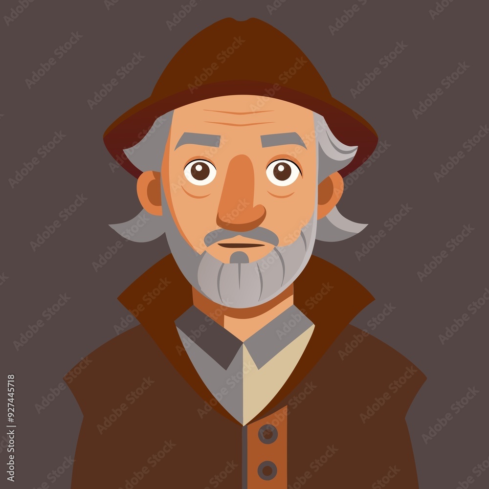 an elderly man with a beard in a panama hat and in historical peasant clothes an elderly man with a beard in a panama hat and in historical peasant clothes