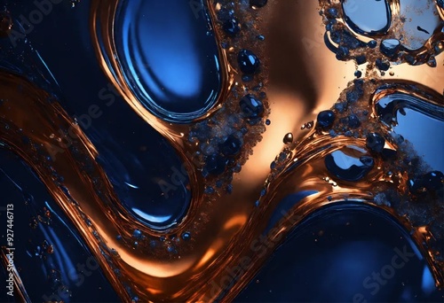 Luxury water splash of dark blue