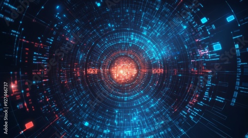 Wallpaper Mural Big Data futuristic, hi tech technology, light line design. Vector datum digital background. Illustration innovation data system, cyber space, communication internet, information, connection concep Torontodigital.ca