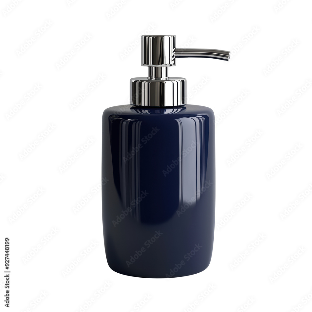 A blue bottle with a silver cap A blue bottle with a silver cap