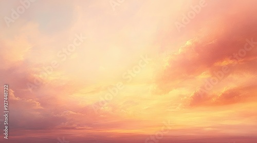 Peach Fuzz soft pastel hues glow in sunset light delicate textures fill the sky warm and inviting creating a serene atmosphere perfect for relaxation and meditation