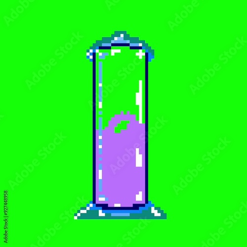 loading battery liquid in tube with greenscreen