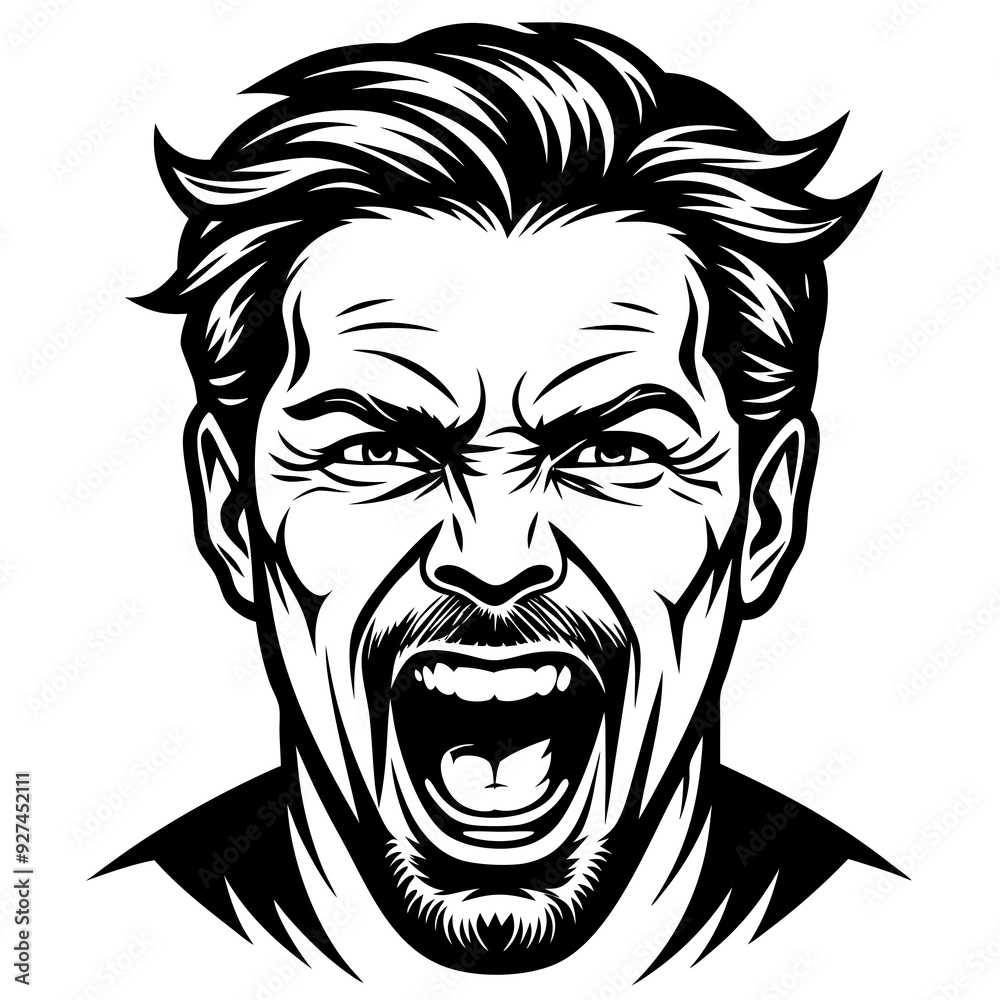 man's face with a triumphant expression man's face with a triumphant expression