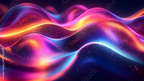 Abstract Colorful Neon Waves Background