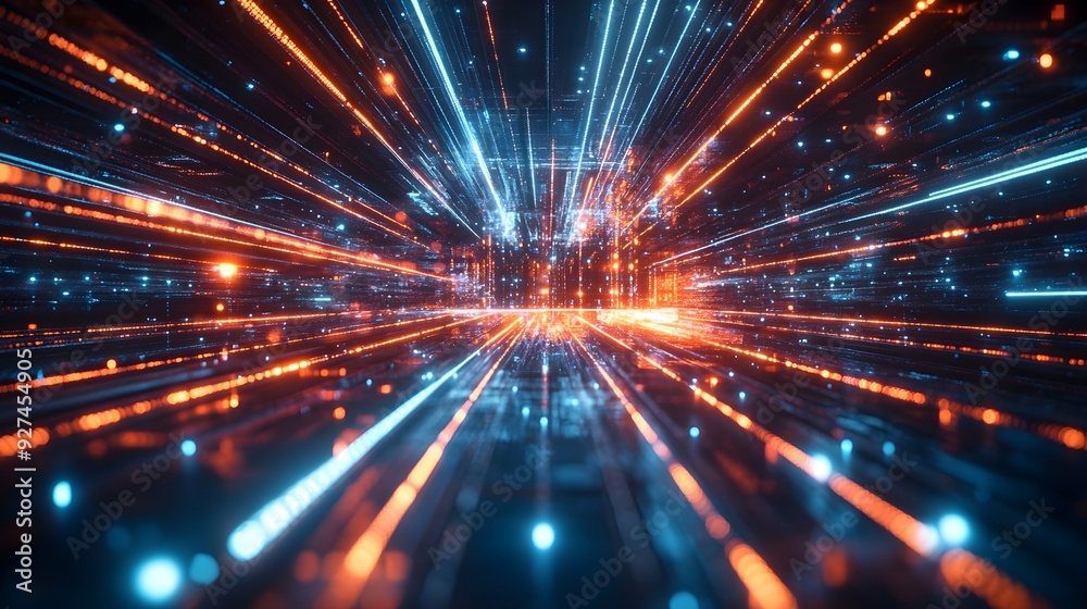 Abstract Neon Lights Technology Background Abstract Neon Lights Technology Background