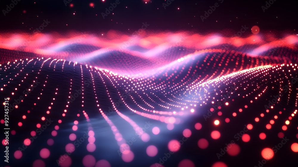 Fototapeta premium Abstract Red & Blue Lightscape, Futuristic Background