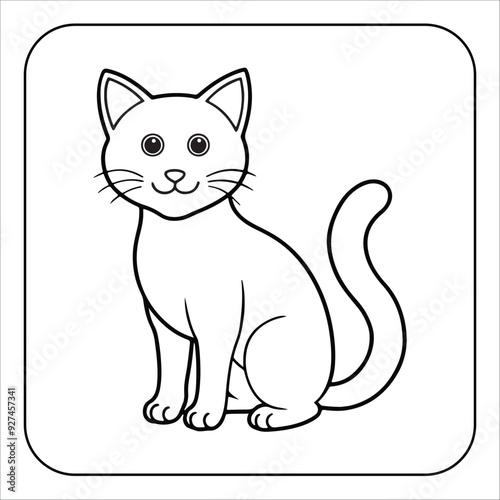 Modern Minimalistic Cat Drawing