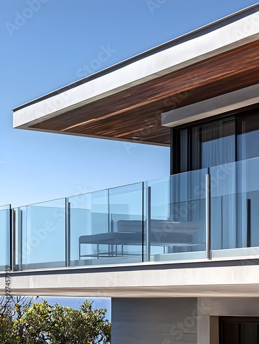 Glass railing on balcony using laminated tempered glass