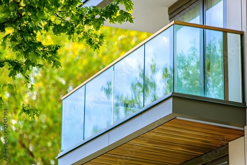 Glass railing on balcony using laminated tempered glass