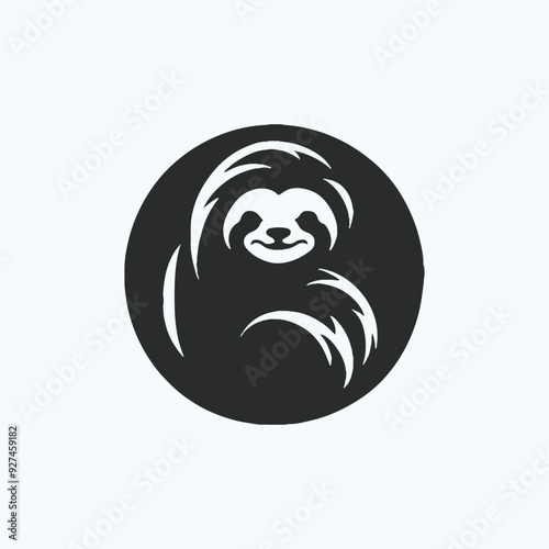 illustration of minimalist outline of a sloth