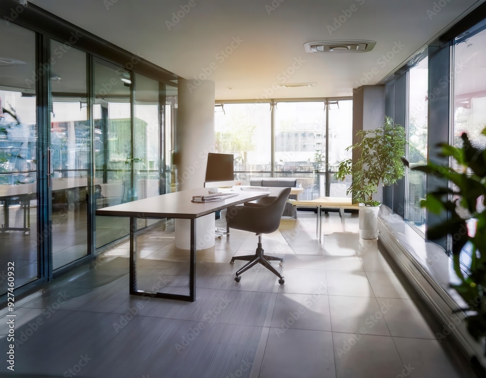 Fototapeta premium Minimalist Office Space. Generated image