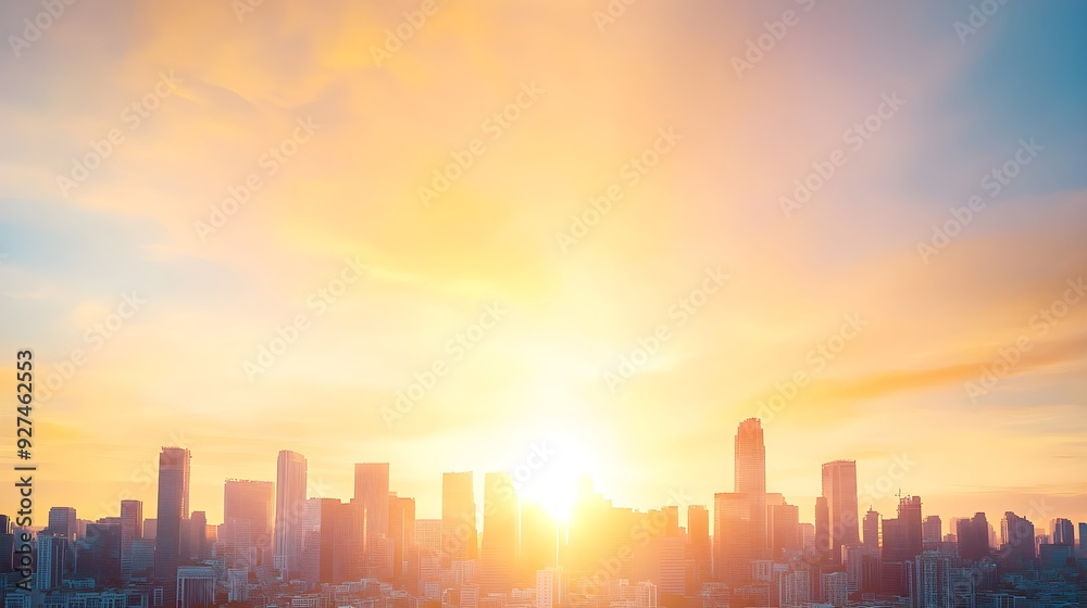 Golden Hour Cityscape Skyline Silhouette Sunset Golden Hour Cityscape Skyline Silhouette Sunset