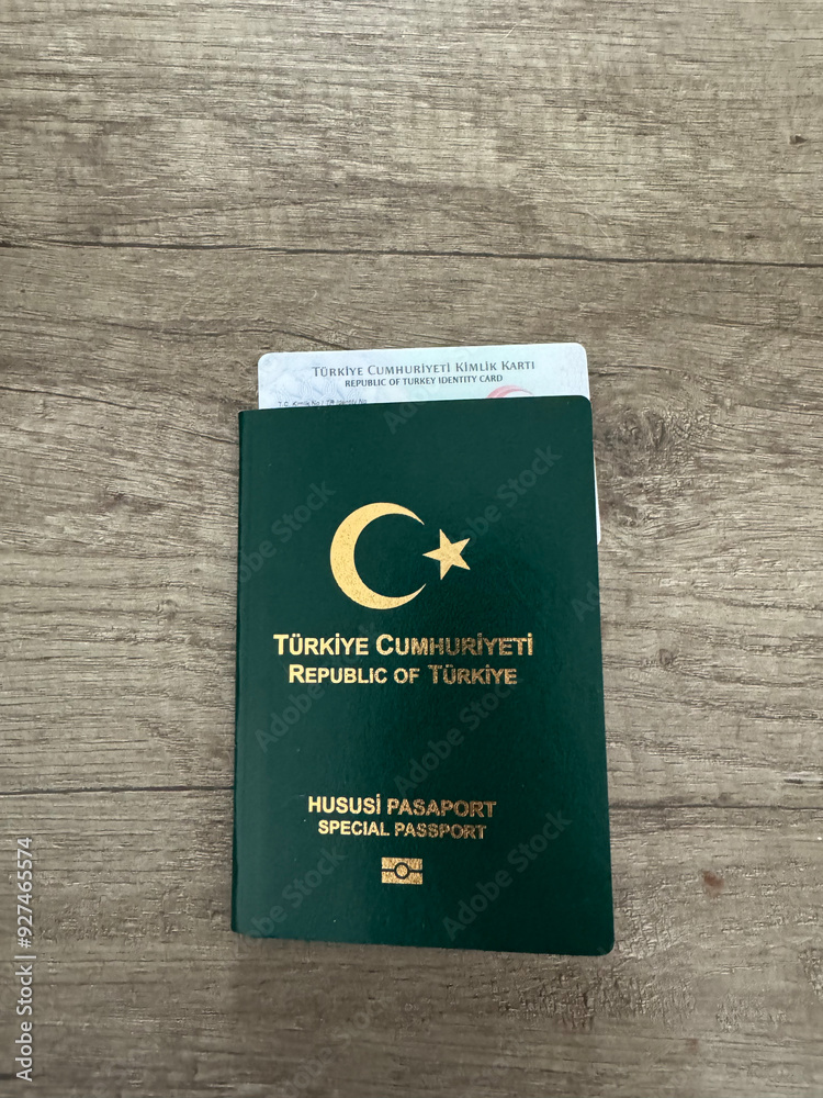 Green passport, ID card issued by the Turkish government Green passport, ID card issued by the Turkish government