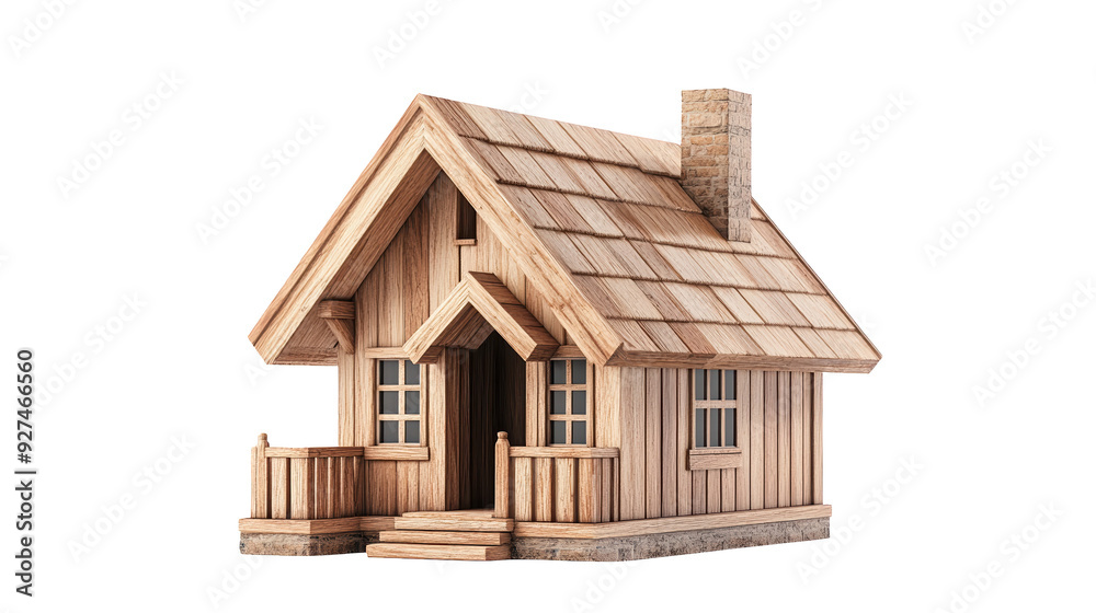 Cozy wooden house model with detailed architecture, perfect for showcasing home designs and architectural concepts. Cozy wooden house model with detailed architecture, perfect for showcasing home designs and architectural concepts.