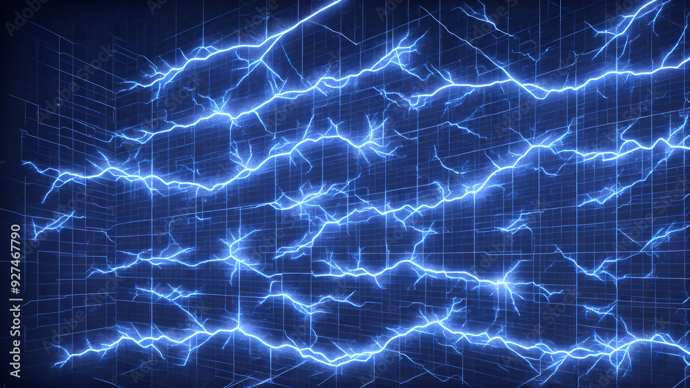 Lightning Grid Overlay background 3d wallpaper