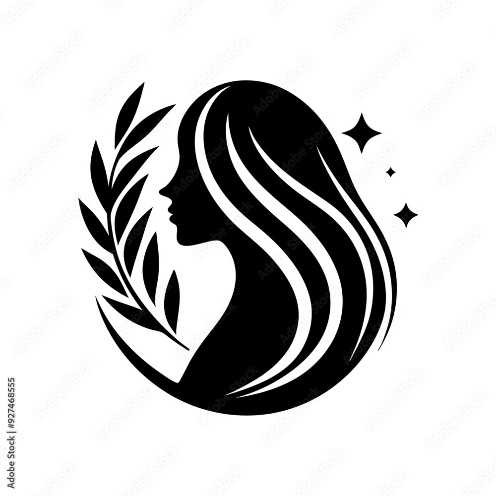 Beauty care logo design silhouette vector art illustration Beauty care logo design silhouette vector art illustration