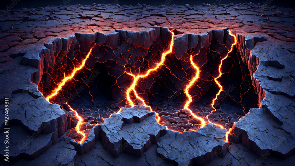 Fototapeta premium Electric Fissure background 3d wallpaper